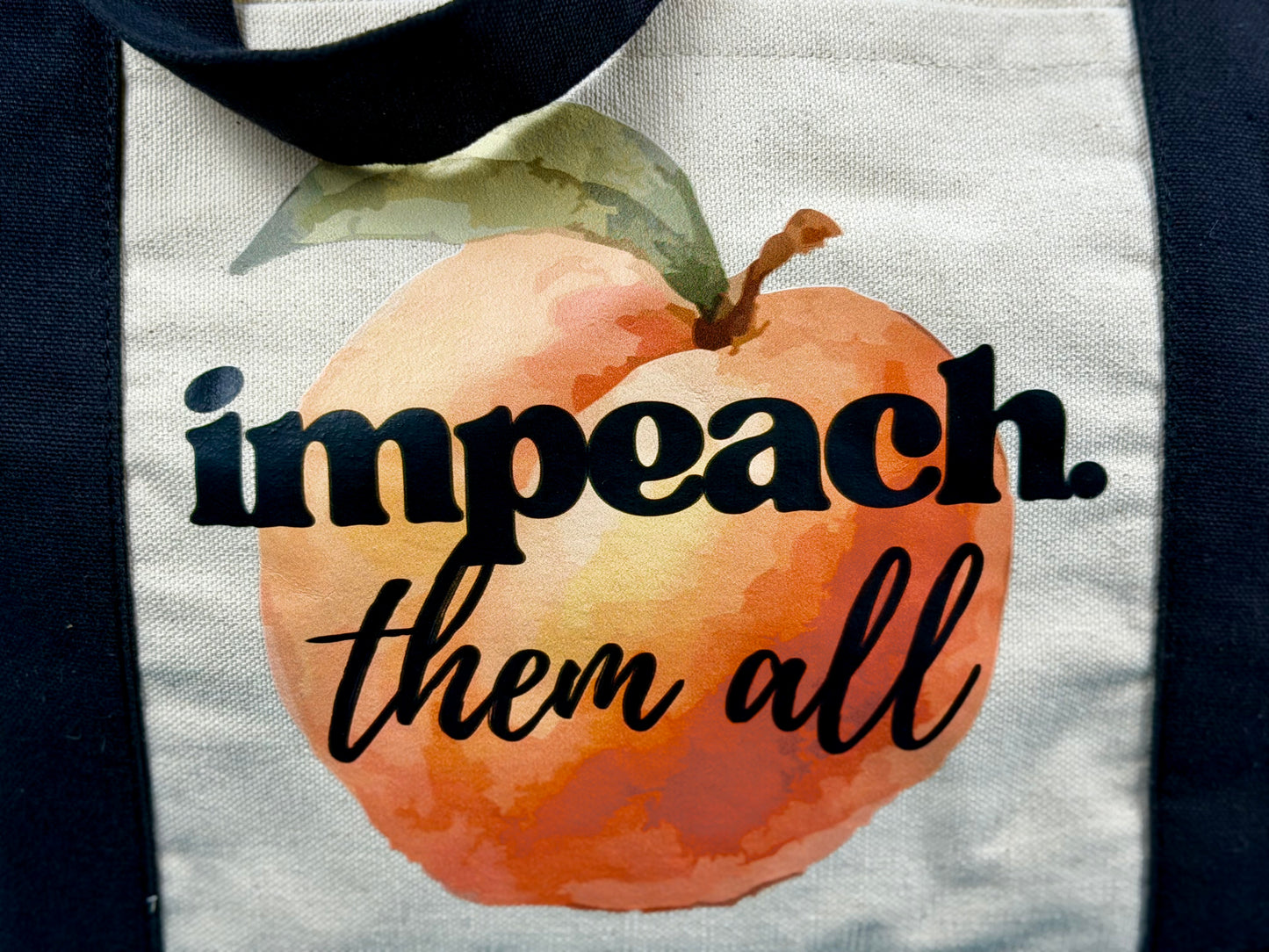 "Impeach Them All" Large Shopper Natural with Black Trim